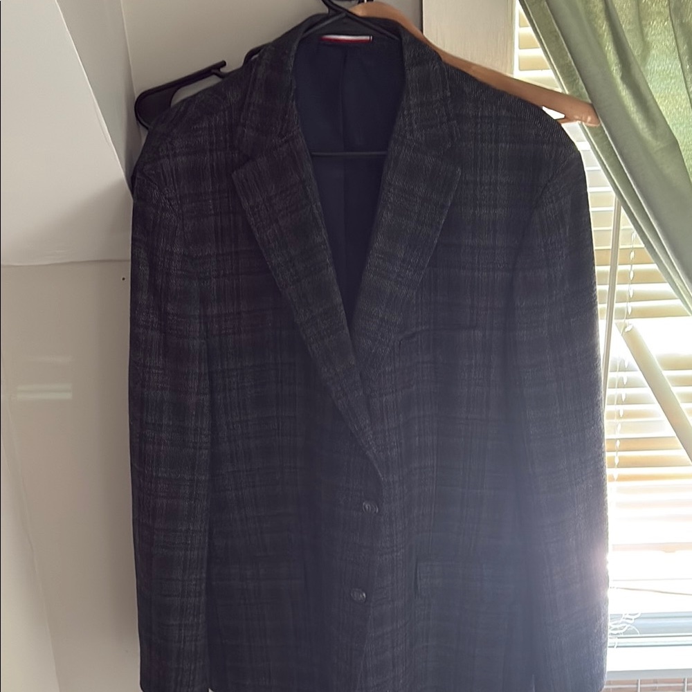Tommy Hilfiger Dark Grey Plaid Blazer